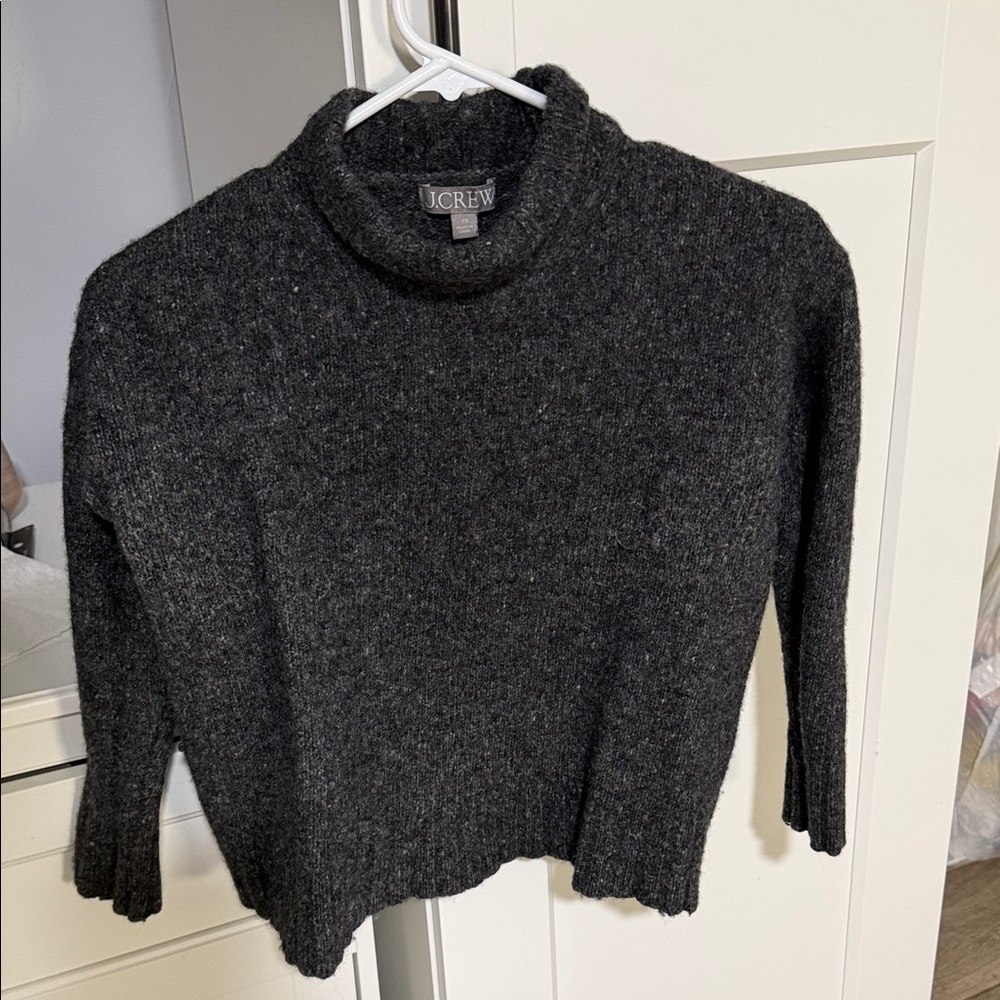 J. Crew Dark Charcoal Cowl Neck Sweater